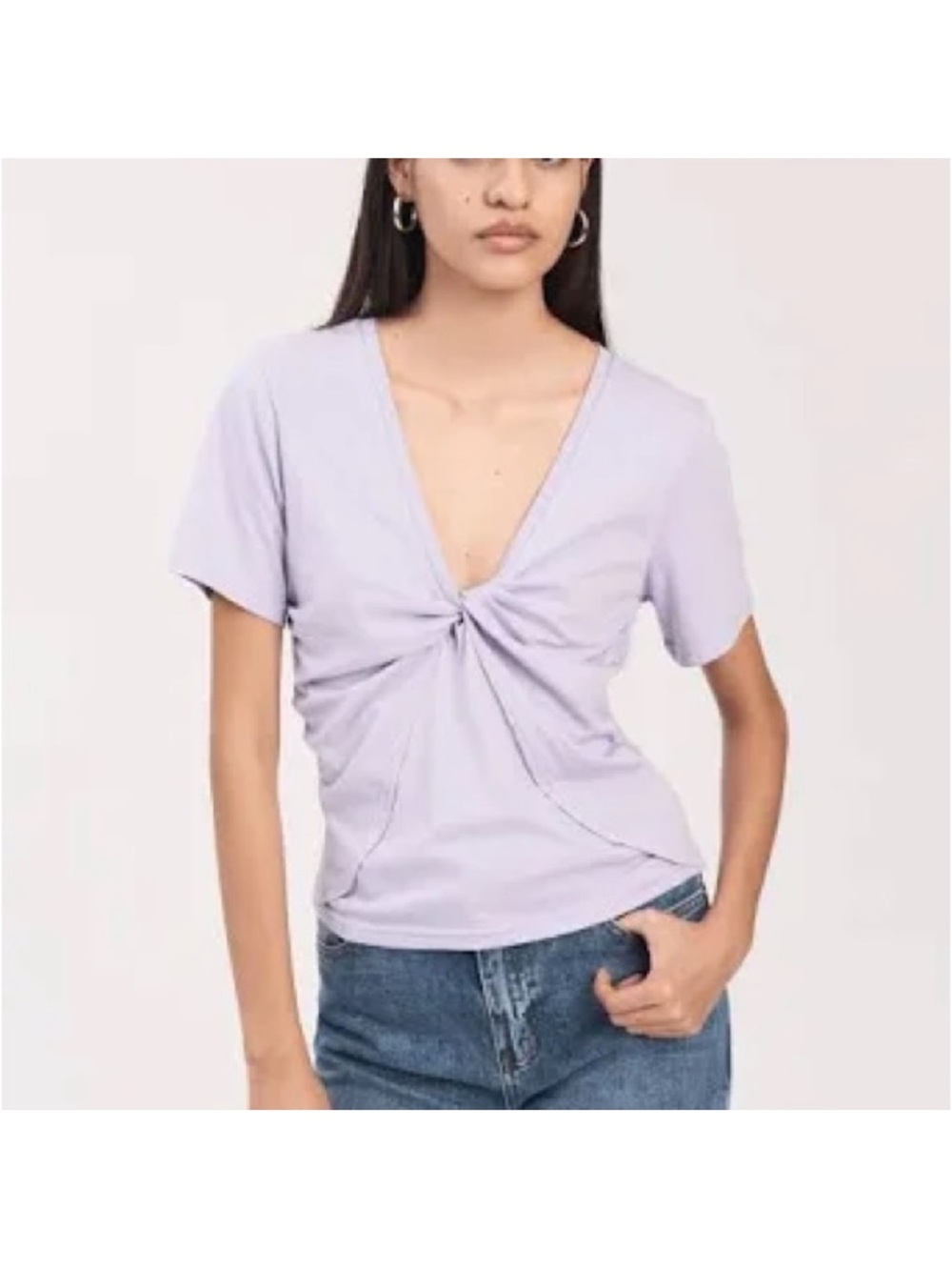 Derek lam lilac purple twist front blouse